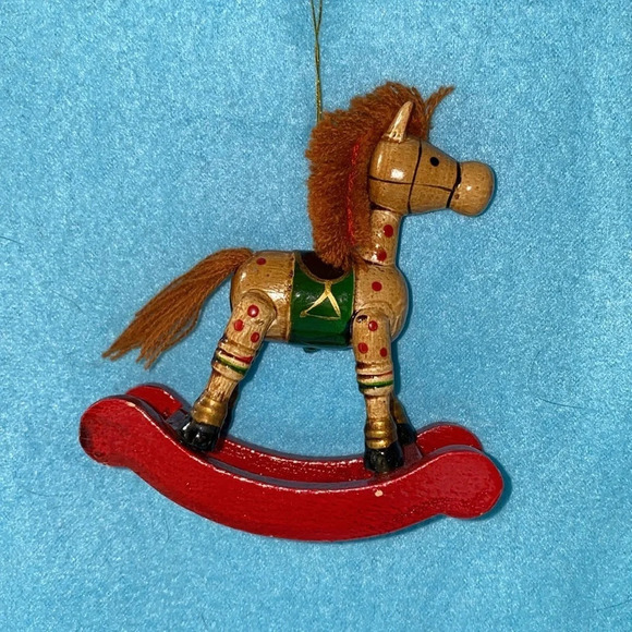 VINTAGE ROCKING HORSE Ornament crafted of wood - Picture 2 of 8